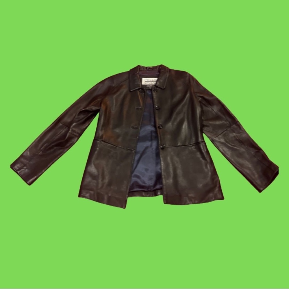 Black vintage leather blazer